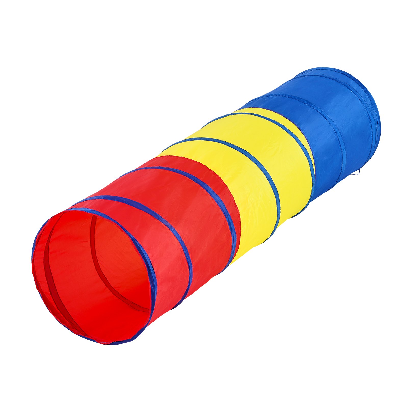colorful VEVOR kids play tunnel with red, yellow, and blue sections for children&#039;s active play.