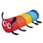 colorful VEVOR kids play tunnel with caterpillar design, black antennae, six legs, and bright segments.