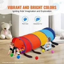 VEVOR Kids Play Tunnel Tent for Toddlers, Colorful Pop Up Caterpillar Crawl Tunnel Toy for Baby or Pet, Collapsible Gift for Boy and Girl Play Tunnel Indoor and Outdoor Game, Multicolor