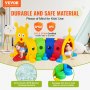 VEVOR Caterpillar Tunnel for Kids, Outdoor Indoor Climb and Crawl Through, Play Equipment for Toddler,Boys,Girls,Baby 3-6, 4 Sections, for Daycare, Preschool, Playground, Multicolor