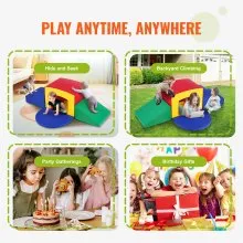VEVOR Toddler Climbing Toys Indoor, 5 Piece Climb, Crawl and Tunnel Soft Play Equipment, Foam Climbing Toys, Kids Tunnel Maze with Stairs and Ramp,Indoor for Preschoolers Easy to Clean (Assorted)