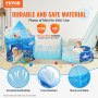 VEVOR 3 in 1 Kids Play Tent with Tunnel, Basketball Hoop for Boys, Girls, Babies and Toddlers, Indoor/Outdoor Pop Up Playhouse with Carrying Bag & Banding Straps Birthday Gifts, Blue Ocean