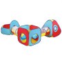 colorful VEVOR kids play tent with tunnels, red, blue, and yellow sections connected for indoor fun.