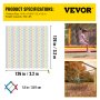 VEVOR Climbing Cargo Net, 10.5 x 10.5 ft Playground Climbing Cargo Net, Polyester Double Layers Cargo Net Climbing Outdoor w/500lbs Weight Capacity, Rope Bridge Net for Tree House, Monkey Bar, Rainbow