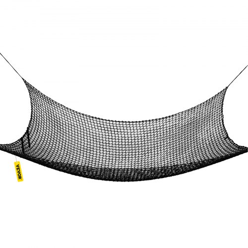 VEVOR Climbing Cargo Net, 4.5 x 3.2 m Playground Climbing Cargo Net, Polyester Double Layers Cargo Net Climbing Outdoor with 500lbs Weight Capacity, Rope Bridge Net for Tree House, Monkey Bar, Blac