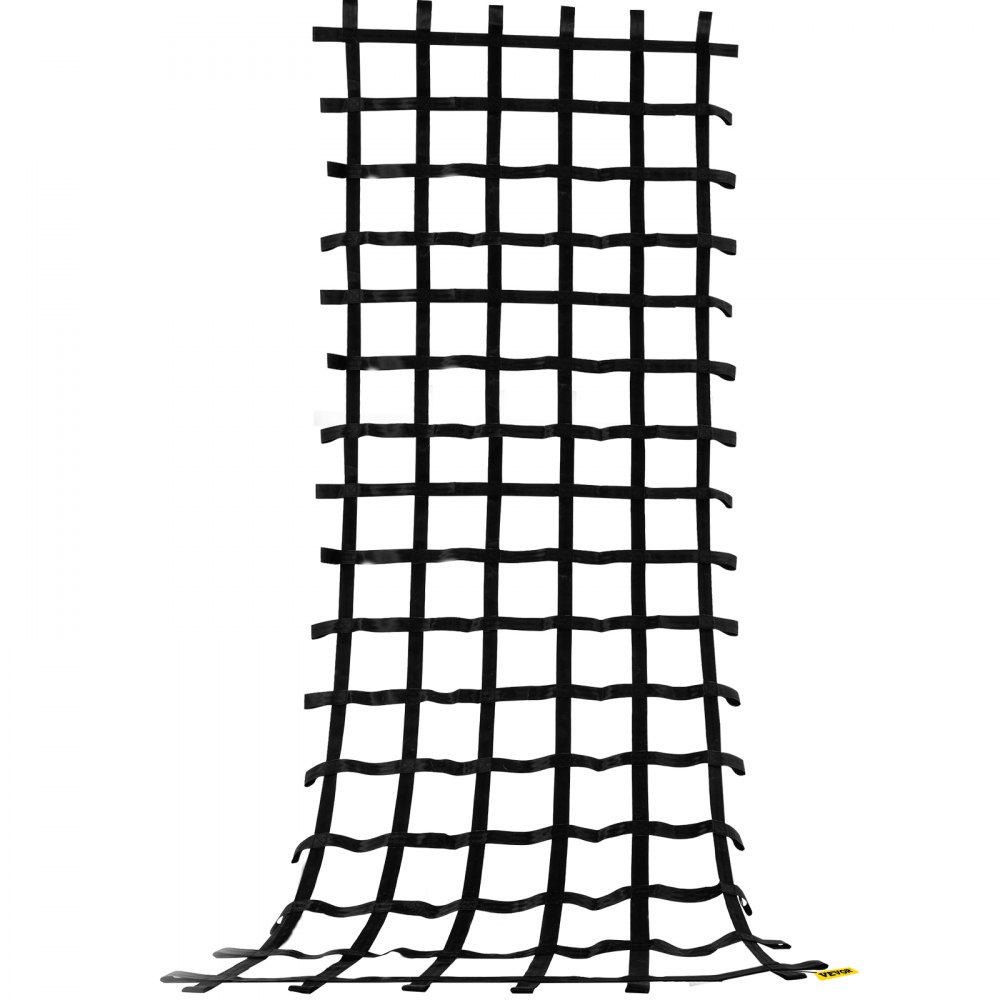 VEVOR Climbing Cargo Net, 12' x 4' Playground Climbing Net, Polyester Material, Rope Ladder, Swingset, Large Military Climbing Cargo Net for Kids & Adult, Indoor & Outdoor, Treehouse, Jungle Gyms
