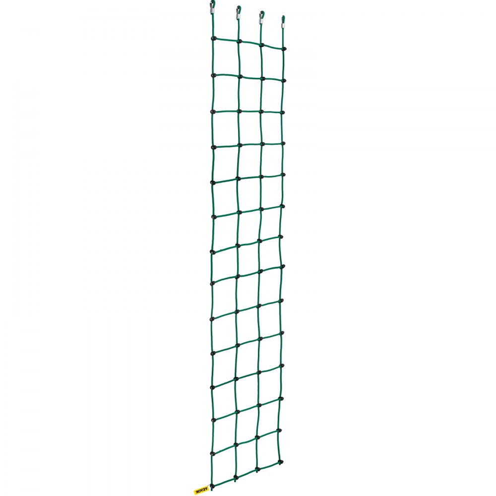 VEVOR Climbing Cargo Net, 30" x 150" Climbing Net, Polyester Playground Climbing Cargo Net, Rope Ladder, Swingset, Large Military Climbing Cargo Net for Kid & Adult, Indoor & Outdoor, Treehouse, Green