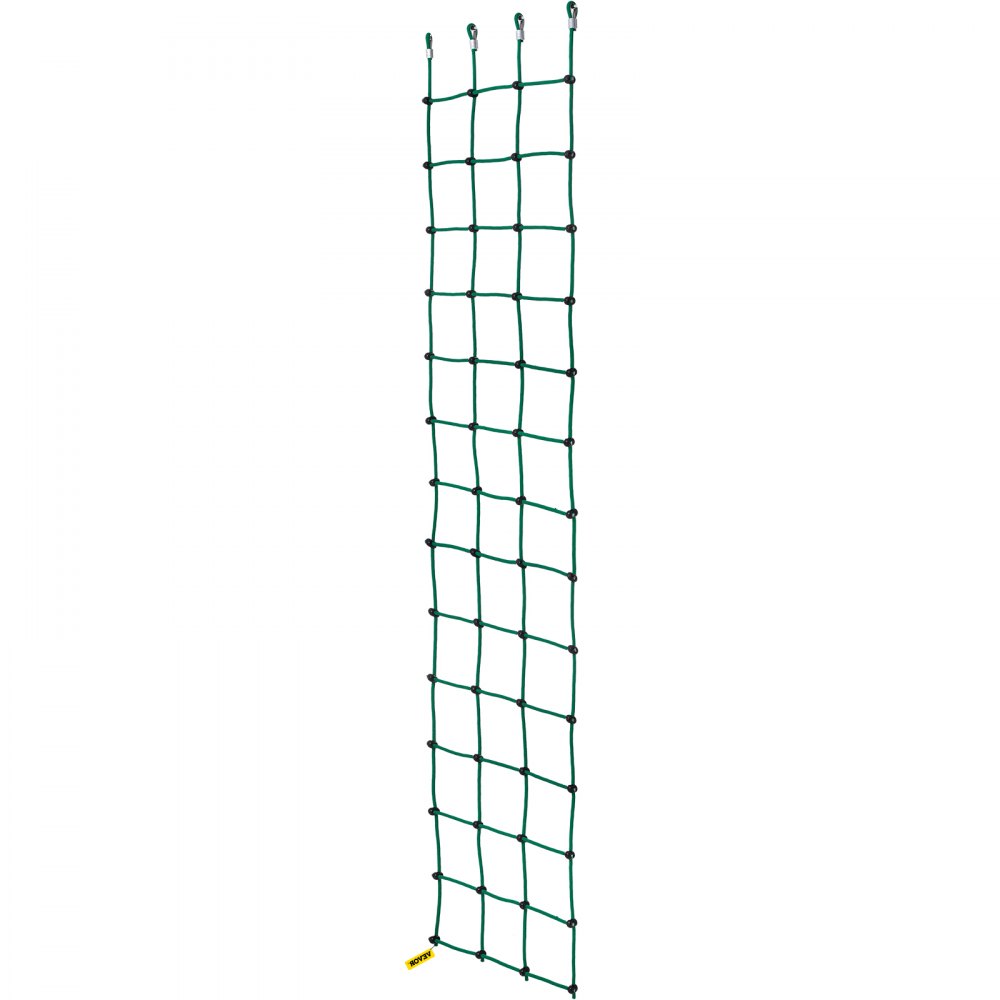VEVOR Climbing Cargo Net, 30" x 150" Climbing Net, Polyester Playground Climbing Cargo Net, Rope Ladder, Swingset, Large Military Climbing Cargo Net for Kid & Adult, Indoor & Outdoor, Treehouse, Green