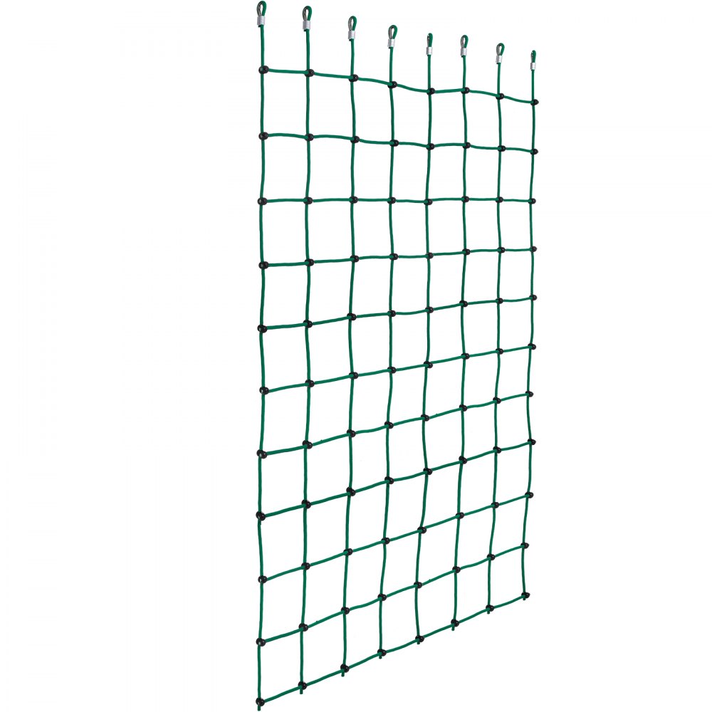 VEVOR Climbing Cargo Net, 70" x 119" Climbing Net, Polyester Playground Climbing Cargo Net, Rope Ladder, Swingset, Large Military Climbing Cargo Net for Kids & Adult, Indoor & Outdoor,Treehouse, Green