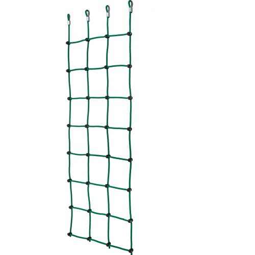 VEVOR Climbing Cargo Net, 30" x 89" Climbing Net, Polyester Playground Climbing Cargo Net, Rope Ladder, Swingset, Large Military Climbing Cargo Net for Kids & Adult, Indoor & Outdoor, Treehouse, Green