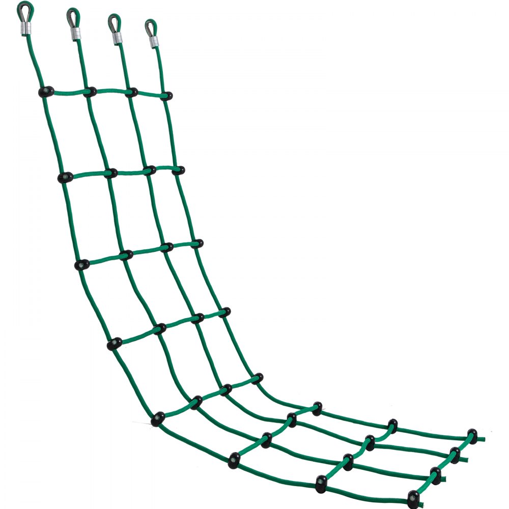 VEVOR Climbing Cargo Net, 30" x 89" Climbing Net, Polyester Playground Climbing Cargo Net, Rope Ladder, Swingset, Large Military Climbing Cargo Net for Kids & Adult, Indoor & Outdoor, Treehouse, Green