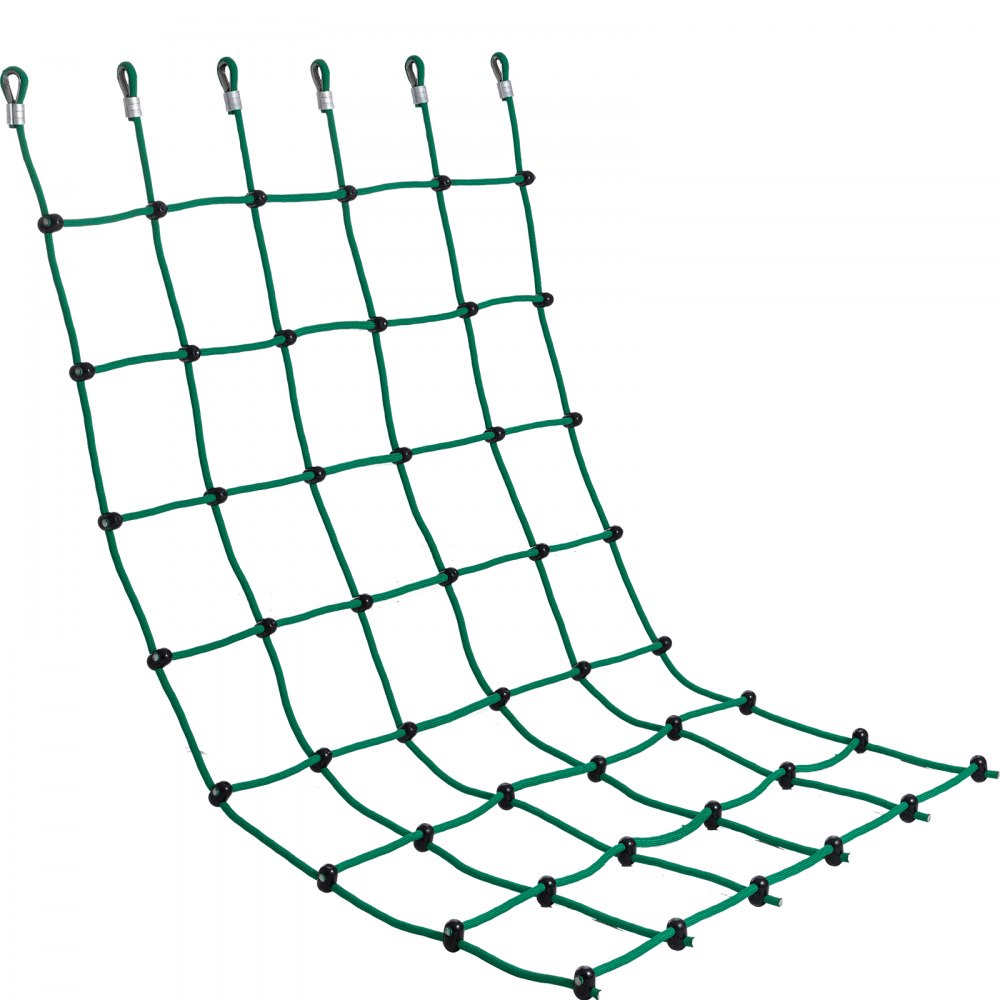 VEVOR Climbing Cargo Net, 49" x 77" Climbing Net, Polyester Playground Climbing Cargo Net, Rope Ladder, Swingset, Large Military Climbing Cargo Net for Kids & Adult, Indoor & Outdoor, Treehouse, Green