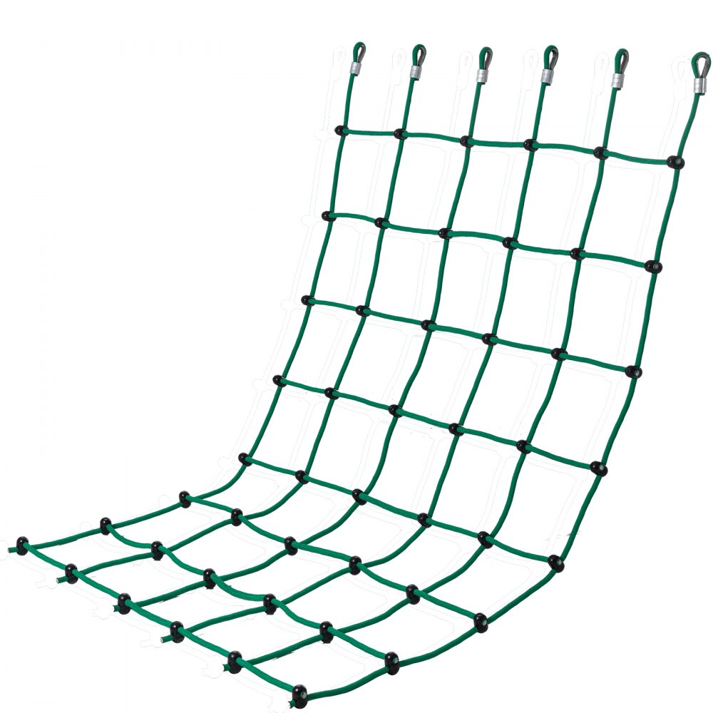 VEVOR Climbing Cargo Net, 49" x 77" Climbing Net, Polyester Playground Climbing Cargo Net, Rope Ladder, Swingset, Large Military Climbing Cargo Net for Kids & Adult, Indoor & Outdoor, Treehouse, Green