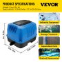 VEVOR Linear Air Pump, 105W/110V Septic Air Pump, 42Kpa Septic Aerator Pump w/46 Outlets Diffuser, Max Air Flow Rate 2550GPH, Max Water Depth 13ft for Fish Pond, Aquarium, Hydroponics, Septic System