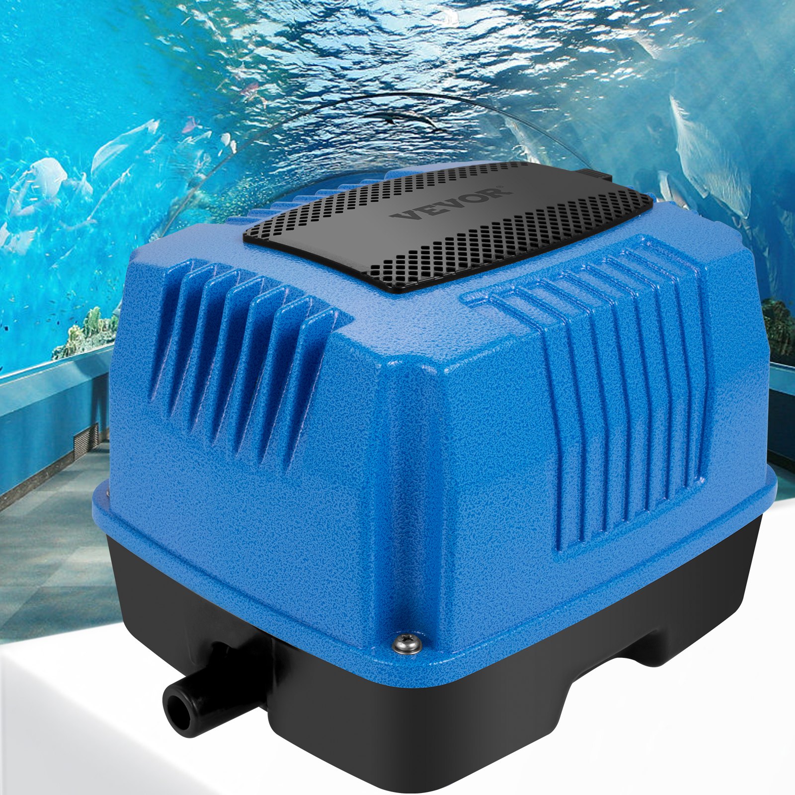 VEVOR Linear Air Pump, 40W/110V Septic Air Pump, 28Kpa Septic Aerator Pump w/17 Outlets Diffuser, Max Air Flow Rate 1350GPH, Max Water Depth 3.3ft for Fish Pond, Aquarium, Hydroponics, Septic System