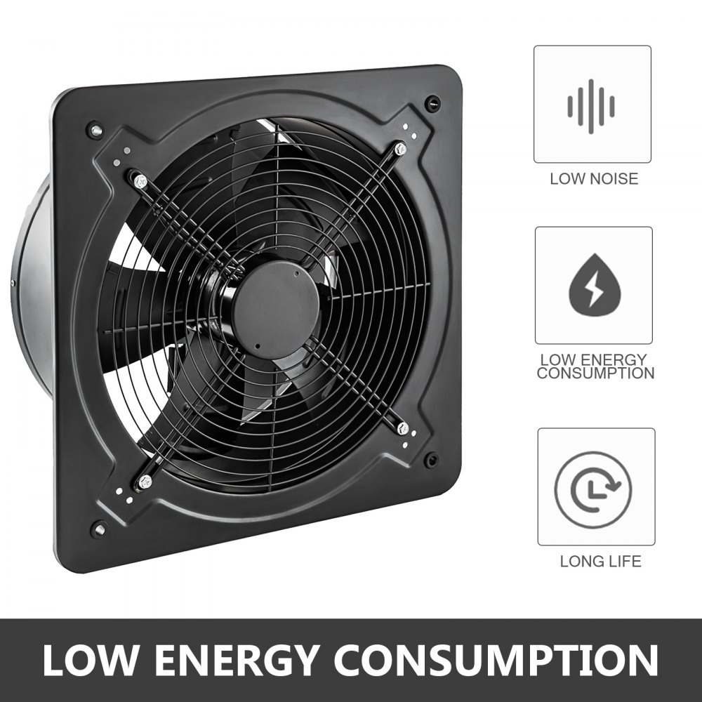 16" Industrial Ventilation Extractor Metal Exhaust Commercial Fan Speed 2260rpm