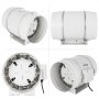 8in Inline Duct Fan Hydroponic Ventilation Blower 146/162w Bathroom Exhaust