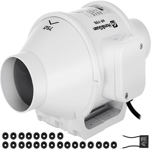 Ventilador de conducto en línea de 3 pulgadas Ventilador de ventilación hidropónica 46m3/h 2550rpm Hf-75s