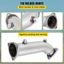 VEVOR High Flow Downpipe Exhaust Converter Pipe Fits 97-05 Audi A4 B5 B6/Passat 1.8T, Up to 10-15 Horsepower, Turbo-Charged 1.8L/1.8T I4 DOHC Engines