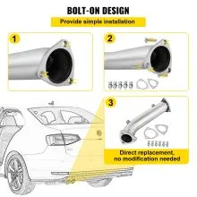 High Flow Downpipe Exhaust Converter Pipe Fit 97-05 Audi A4 B5 B6 VW Passat 1.8T