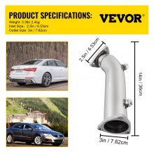 High Flow Downpipe Exhaust Converter Pipe Fit 97-05 Audi A4 B5 B6 VW Passat 1.8T