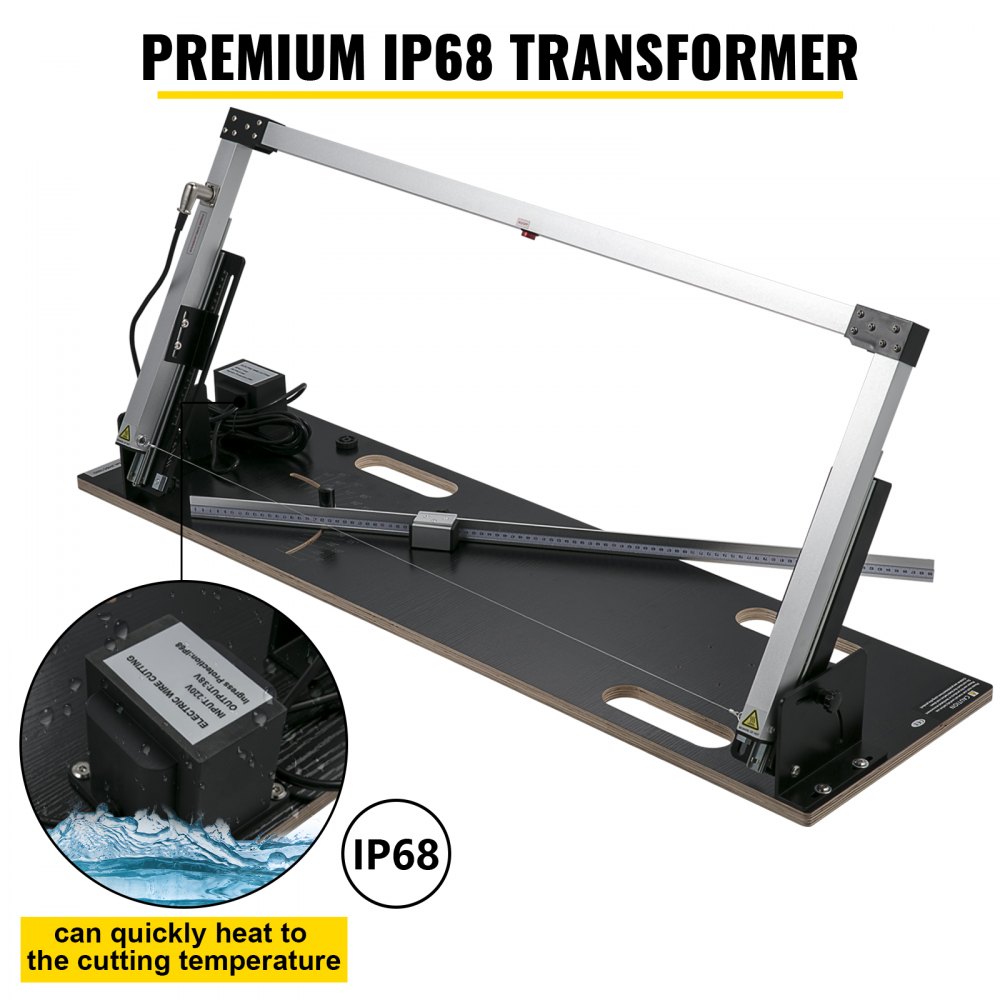 VEVOR Desktop Styrofoam Cutting Machine 42 cm Max. Cut Thickness Foam Cutter 112 cm Max. Cut Length Hot Wire Foam Cutter 0-90° Styrofoam Cutter with Six Heating Wires for Cutting Foams Pearl Cotton