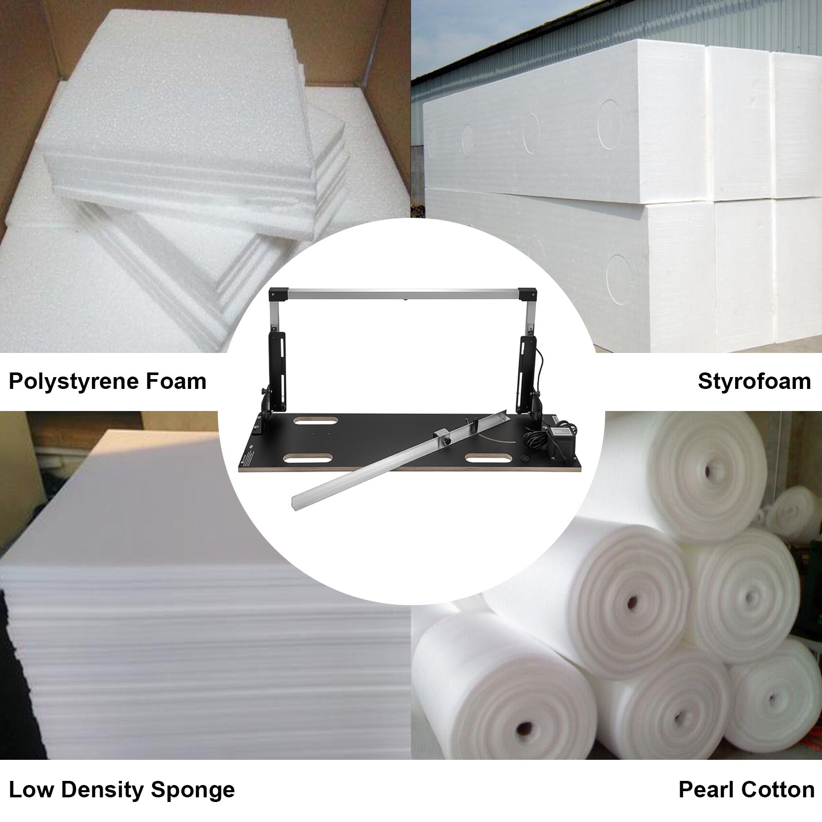 VEVOR Desktop Styrofoam Cutting Machine 42 cm Max. Cut Thickness Foam Cutter 132 cm Max. Cut Length Hot Wire Foam Cutter 0-90° Styrofoam Cutter with Six Heating Wires for Cutting Foams Pearl Cotton