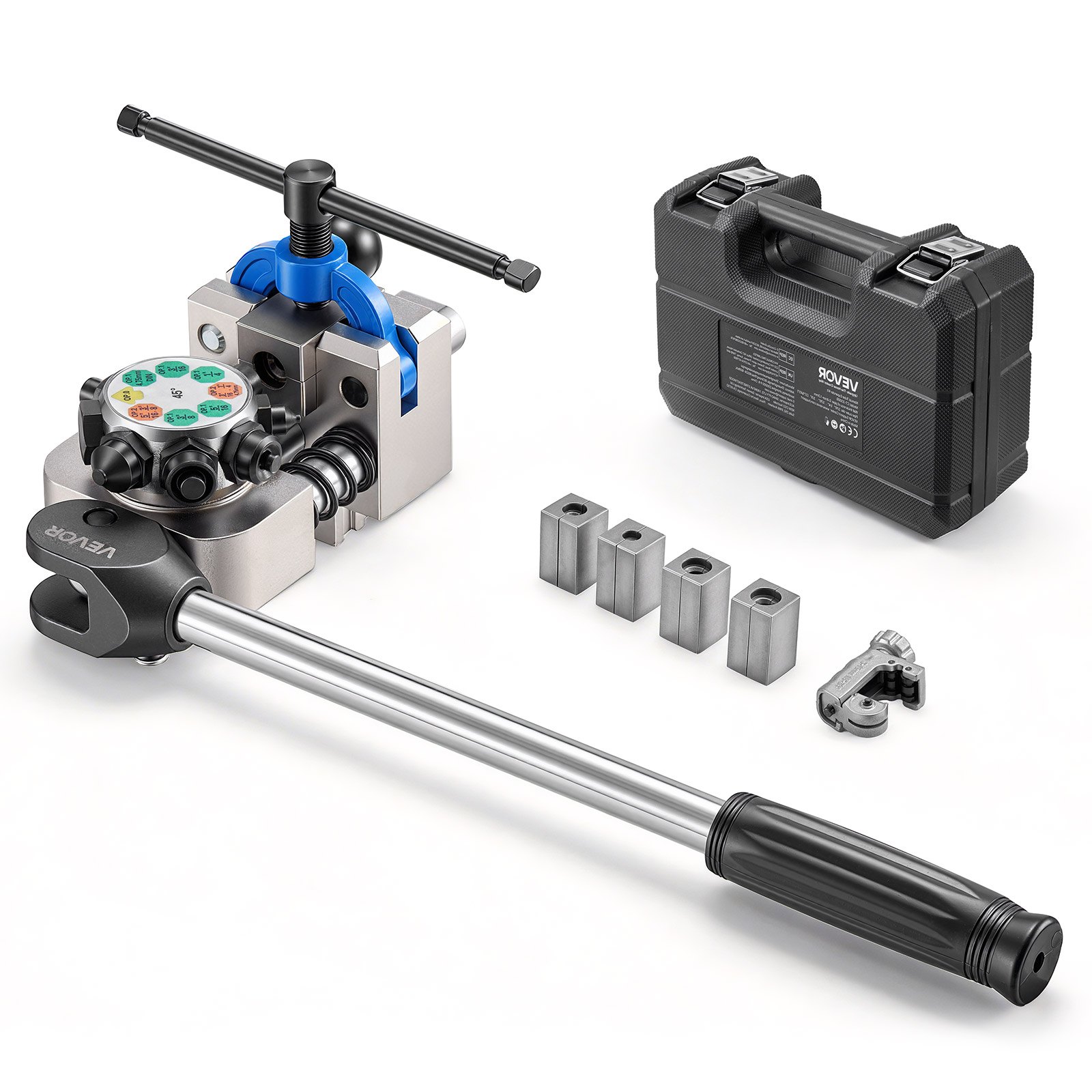 VEVOR Professional Brake Line Flaring Tool, 45 Degree Double Flare Bubble Flare Tool Kit for 4.76mm, 6.35mm, 7.94mm, 9.52mm Copper Aluminum Thin Steel Tubes