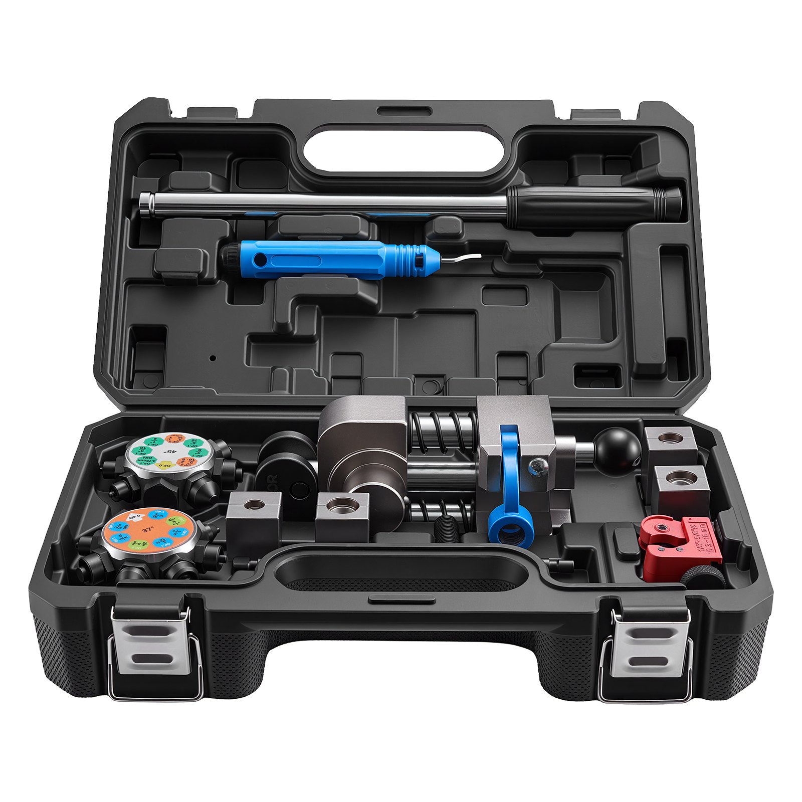 VEVOR Professional Brake Line Flaring Tool, 45 & 37 Degree Double Flare Bubble Flare Tool Kit for 4.76mm, 6.35mm, 7.94mm, 9.52mm Copper Aluminum Thin Steel Tubes