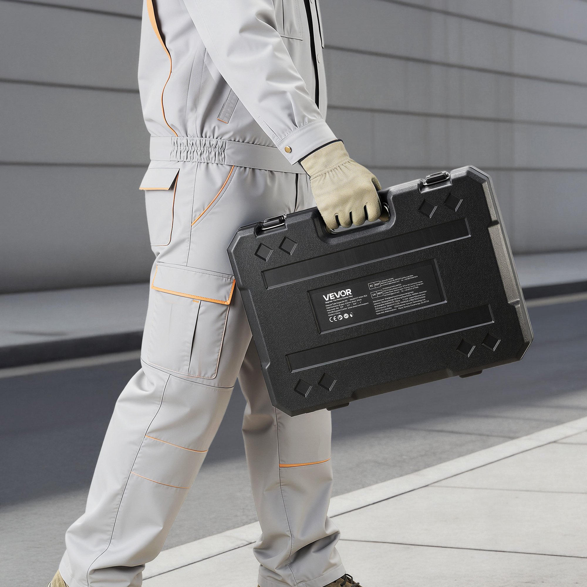 VEVOR PEX Pipe Expander Tool Kit, Manual Tubing Expansion Tool for 9.52mm 12.7mm 19mm 25.4mm PEX Pipes - with 4 Expanding Heads, Pipe Cutter & Toolbox for Radiant Heating & Water Plumbing System