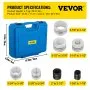 VEVOR Hydraulic Exhaust Pipe Expander, 1-5/8" to 4-1/4" Size, 10 T Pedal Pump Included with 4 Dies, 2 Storage Cases for Copper Aluminum Tubes in Car Repairing