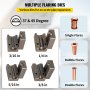 VEVOR Brake Line Flaring Tool, 37 & 45 Degree Single, Double, and Bubble Flares for 3/16", 1/4", 5/16" and 3/8" Tube Size, Suitable for Soft Metal of Copper Lines
