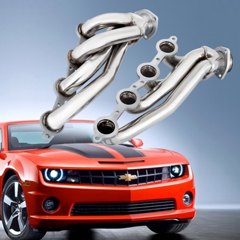 VEVOR Exhaust Header Set 1 5/8" Exhaust Turbo Headers Stainless Steel LS Swap Exhaust Headers, Engine Conversion LS Swap Shorty Headers for Chevy LS1 LS2 LS3 LS6 LS7 SUV, Camaro Firebird Truck