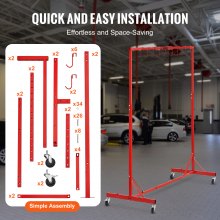 Newly Upgraded！VEVOR Painting Rack Adjustable Paint Hanger 8 Hooks Auto Body Painting Stand