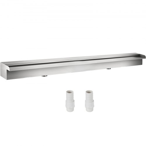 59.1" x 4.5" x 3.1" Stainless Steel Decorative Waterfall Pool Fountain For Garden Pond Indoors And Outdoors