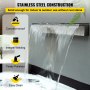 59.1" x 4.5" x 3.1" Stainless Steel Decorative Waterfall Pool Fountain For Garden Pond Indoors And Outdoors