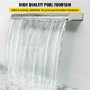 VEVOR Pool Fountain Stainless Steel Pool Waterfall 59.4" x 4.5" x 3.1"(W x D x H) Waterfall Spillway Rectangular Garden Outdoor