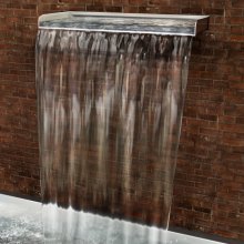 59,1" x 4,5" x 3,1" dekorativ vattenfallsbassängfontän i rostfritt stål för trädgårdsdamm inomhus och utomhus