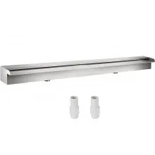 VEVOR Pool Fountain Stainless Steel Pool Waterfall Spillway with Pipe Connector Rectangular Garden Outdoor (59.1\")