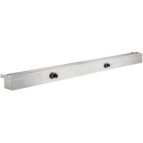 VEVOR 59.4" Stainless Steel Pool Fountain With LED Light Strip - Outdoor Waterfall Spillway For Ponds & Gardens