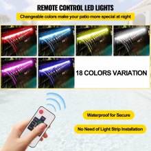 VEVOR Colorful LED swimming pool waterfall spillway in stainless steel 151x11.5x8 cm