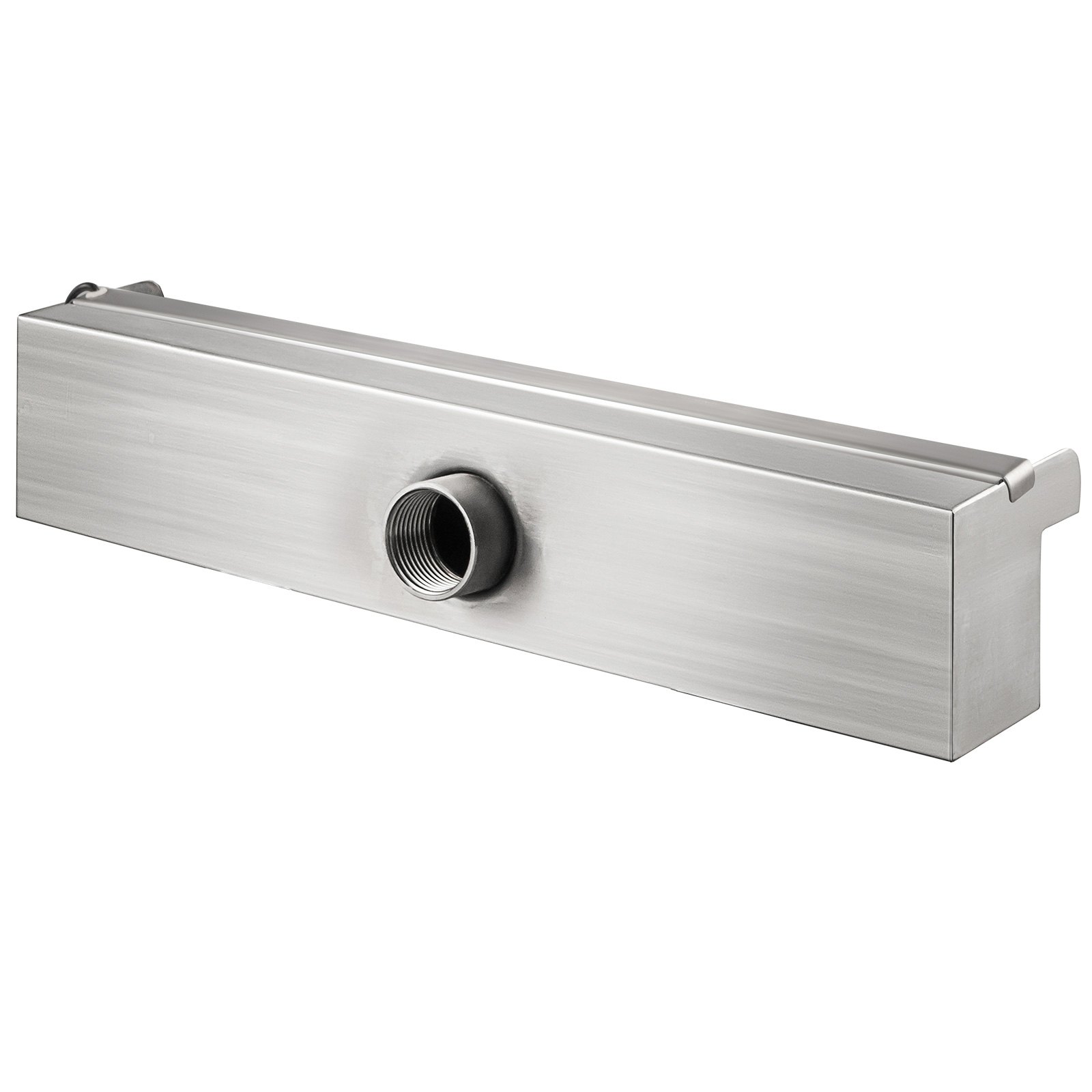 VEVOR Pool Fountain Stainless Steel Pool Waterfall 11.8\" x 4.5\" x 3.1\"(W x D x H) with LED Strip Light Waterfall Spillway with Pipe Connector Rectangular Garden Outdoor