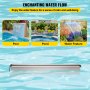VEVOR Pool Fountain Stainless Steel Pool Waterfall 35.4" x 4.5" x 3.1"(W x D x H) with LED Strip Light Waterfall Spillway with Pipe Connector Rectangular Garden Outdoor