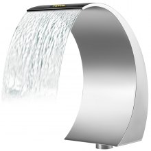 VEVOR Stainless Steel Swimming Pool Fountain 11.8x 23.6 x 17.7 Inch Pool Waterfall Fountain Silver For In Ground Pools Garden Outdoor Waterfalls Sheer Descent Pond Water Feature