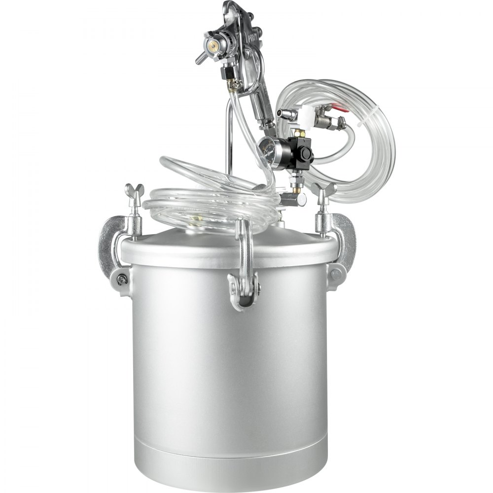 VEVOR Pressure Pot Tank 10L Pressure Pot Paint Sprayer 2.5 Gallon Paint Pressure Pot Stainless Paint Tank with 3.5mm Nozzle Spray Guns and Paint Hose (10L 3.5mm)