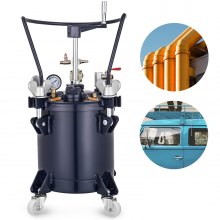 VEVOR Pressure Pot 2.5 Gallon 10 Liters Spray Paint Pressure Pot Tank with Manual Mixing Agitator Paint Tank (2.5Gal Manual)