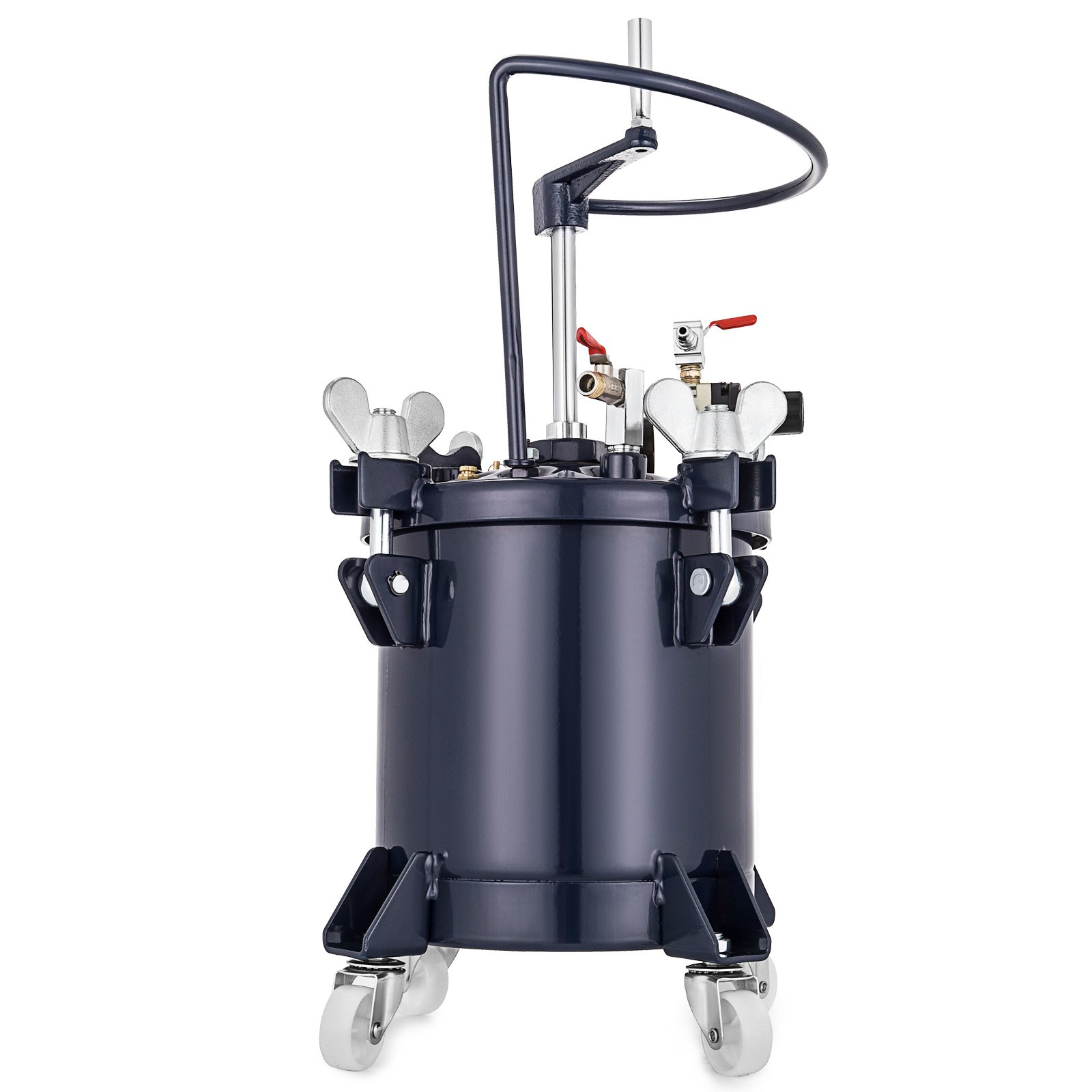 VEVOR 10L Pressure Feed Paint Pot Tank 2.5 Gallon Spray Gun Sprayer Regulator Air Agitator with Manual Mixing Agitator
