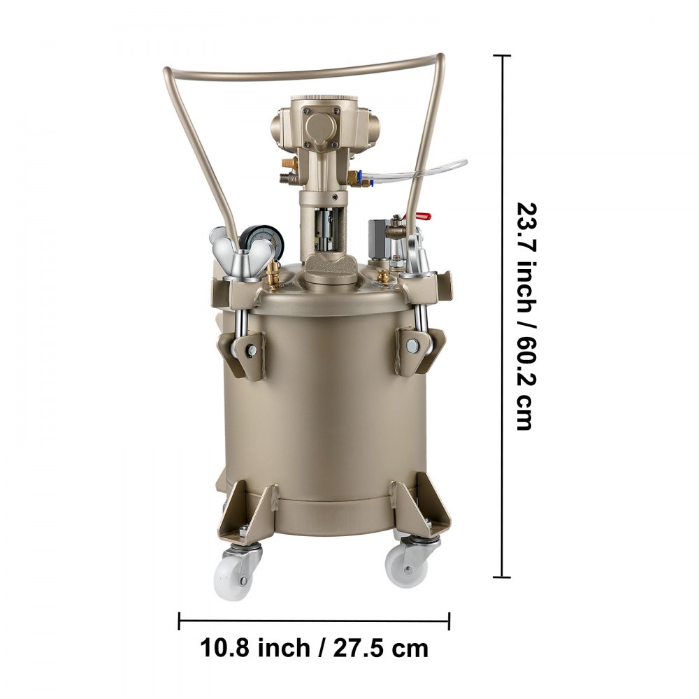 VEVOR 2.6 Gal/ 10L Spray PaintPressure Pot Tank Automatic Air Paint Pressure Pot