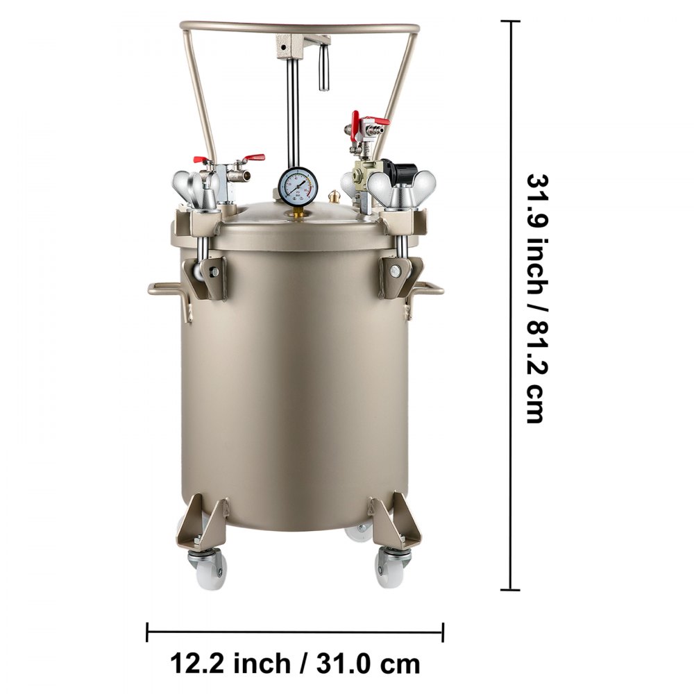 VEVOR 5.3 G/20 L Spray Paint Pressure Pot Tank Manual Air Paint Pressure Pot