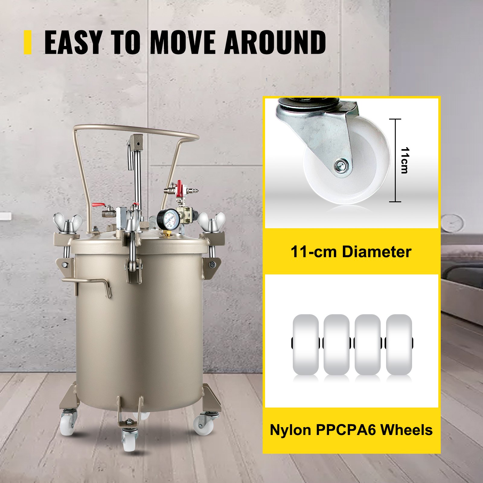 VEVOR 5.3 G/20 L Spray Paint Pressure Pot Tank Manual Air Paint Pressure Pot